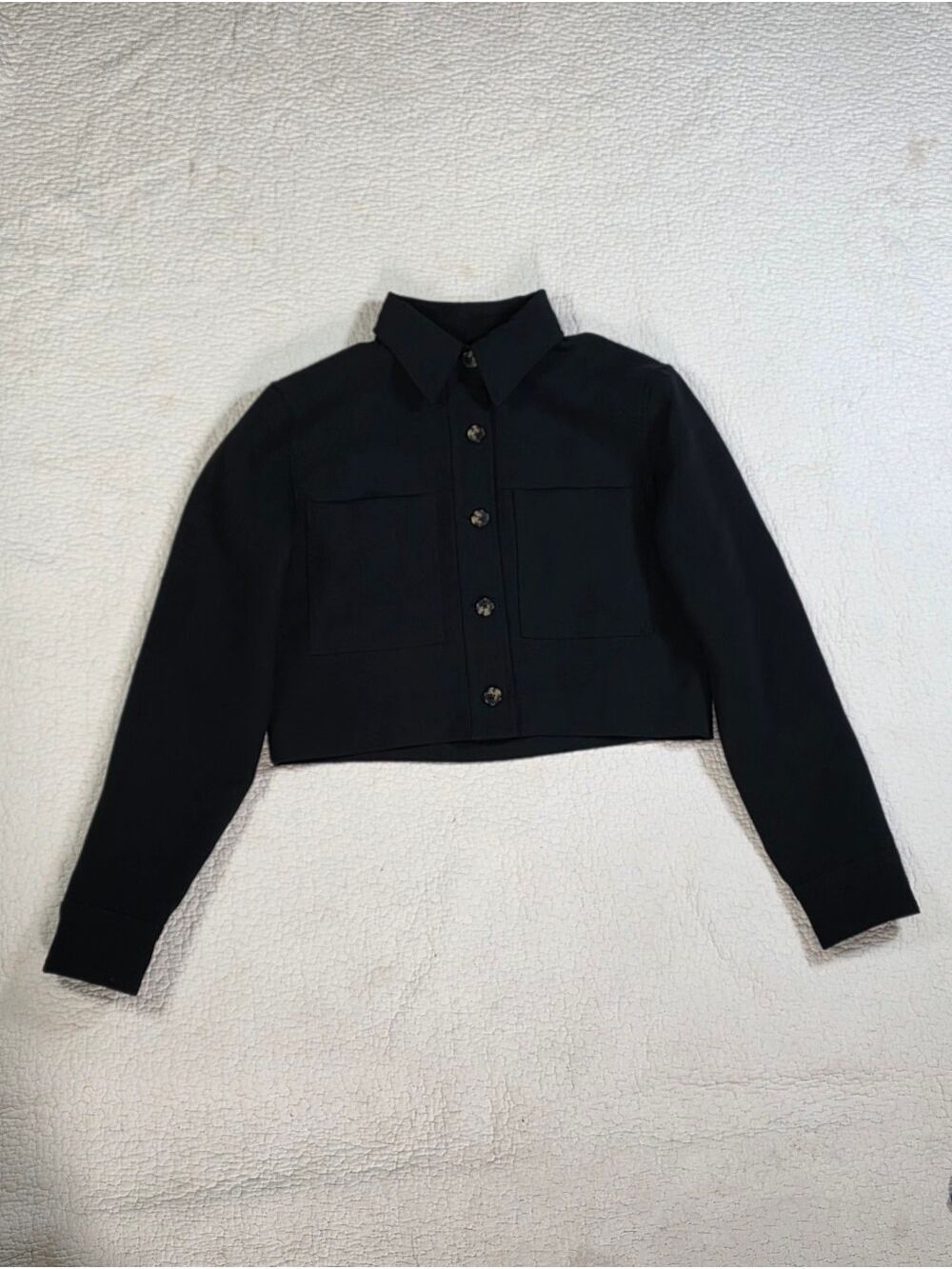 Aritzia Wilfred Black Little Cropped Jacket with Chest Pockets - Picture 8 of 16